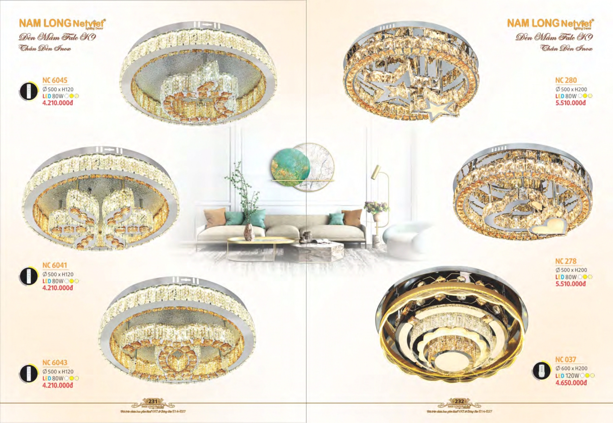 Bảng giá đèn trang trí Nam Long